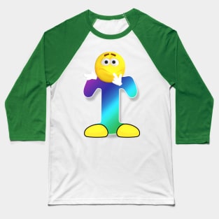 Letter T Alphabet Smiley Monogram Face Emoji Shirt for Men Women Kids Baseball T-Shirt